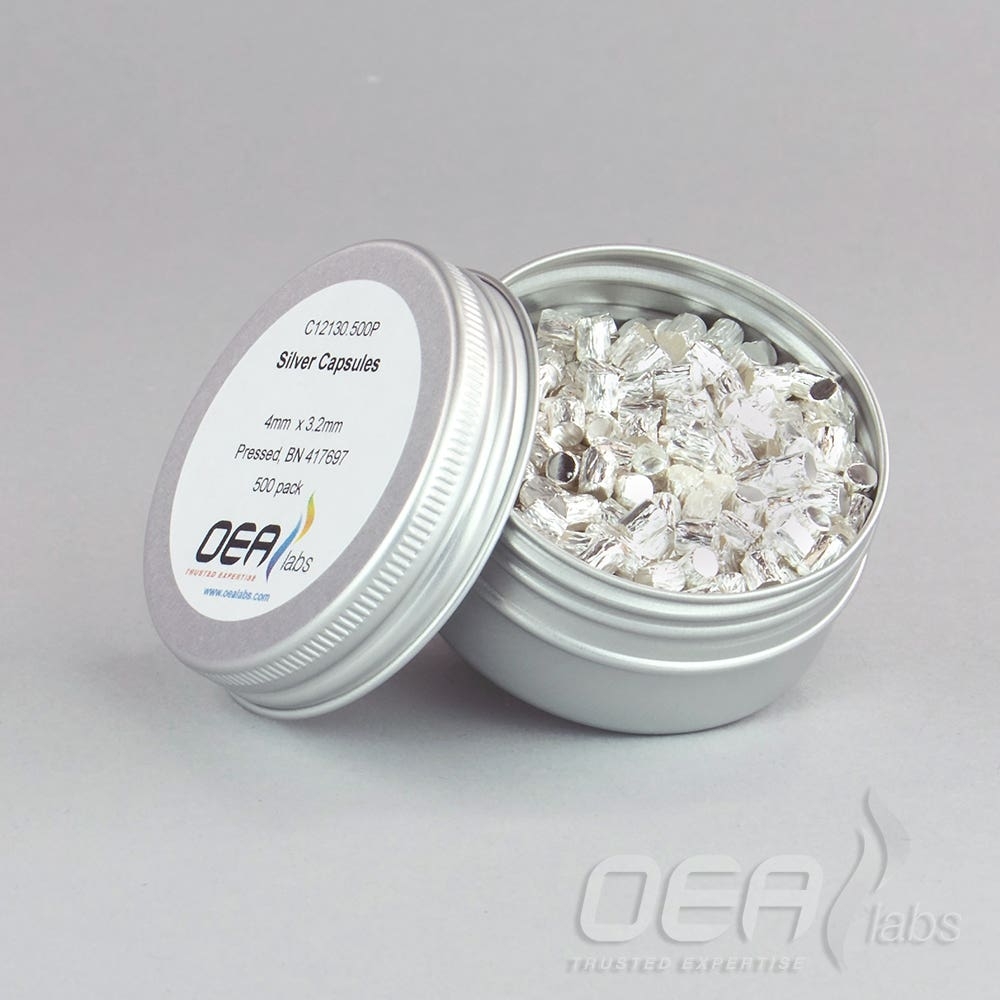 Silver Capsules, Pressed, Std Clean, 4  x 3.2mm C12130.500P