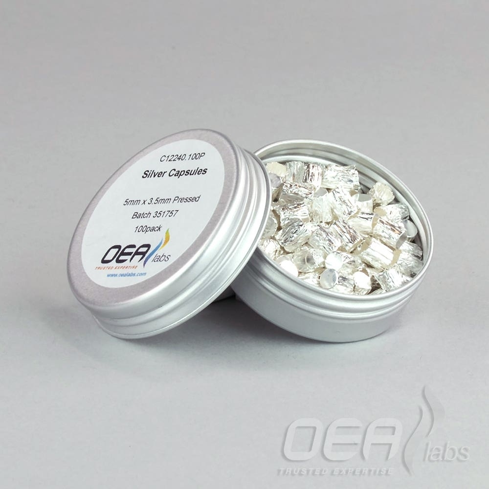 Silver Capsules, Pressed, Std Clean, 5  x 3.5mm C12240.100P
