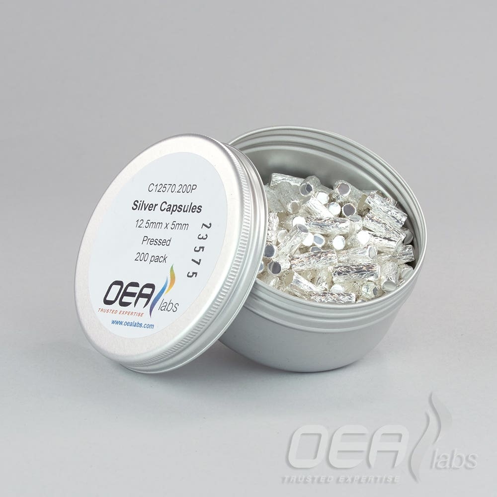 Silver Capsules, Pressed, Std Clean, 12.5 x 5mm C12570.200P