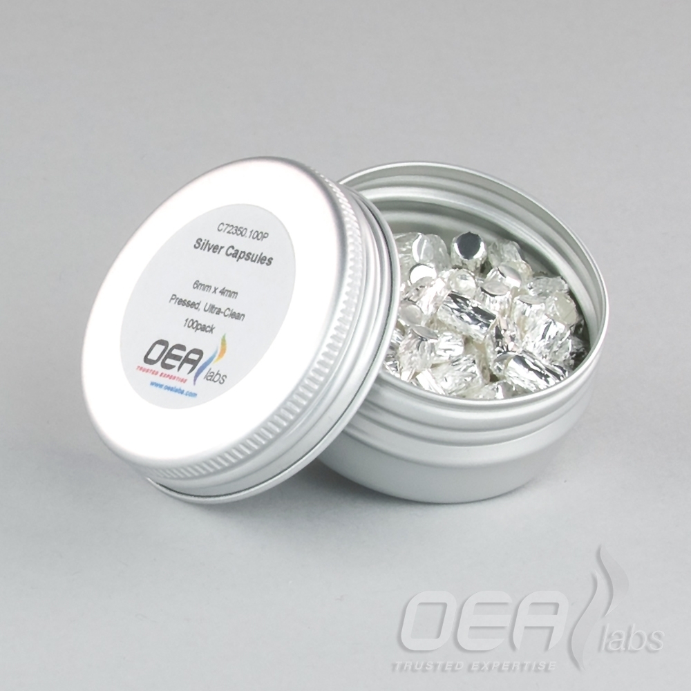 Silver Capsules, Pressed, Ultra-Clean, 6 x 4mm C72350.100P