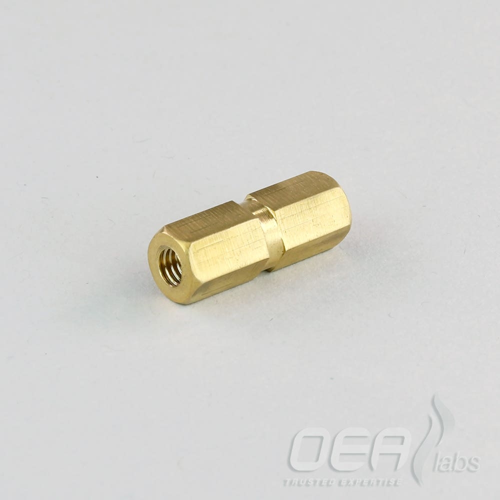 Adaptor, Brass, 2mm tube (6MB) to M5 female E21802.001E