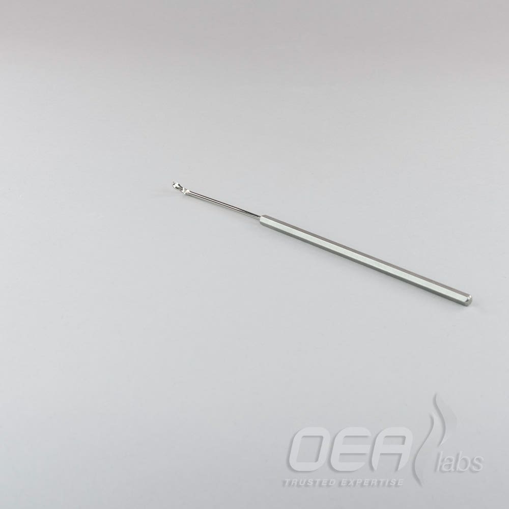 Micro-Spatula, RH cranked spoon, 3x5mm, hex handle, 150mm M11110.001E