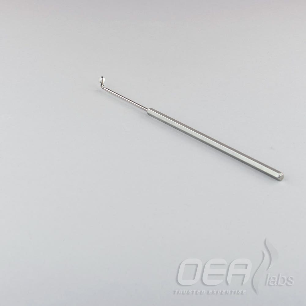 Micro-Spatula, LH cranked spoon, 3x5mm, hex handle, 150mm M11115.001E
