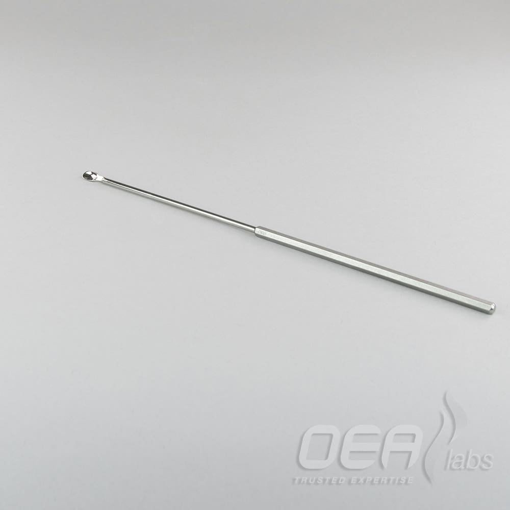 Micro-Spatula, straight spoon, 5x8mm, hex handle, 190mm M11122.001E