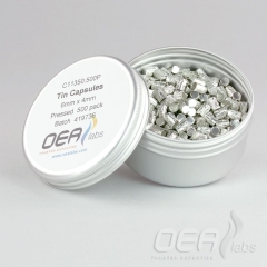 Tin Capsules, Pressed, Std Clean, 6 x 4mm C11350.500P