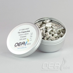 Tin Capsules, Pressed, Std Clean, 12 x 6mm C11590.200P