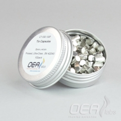 Tin Capsules, Pressed, Ultra-Clean, 6 x 4mm C71350.100P